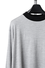画像をギャラリービューアに読み込む, LITTLEBIG Mock Neck Wool Long T Shirt (GREY/BLACK)