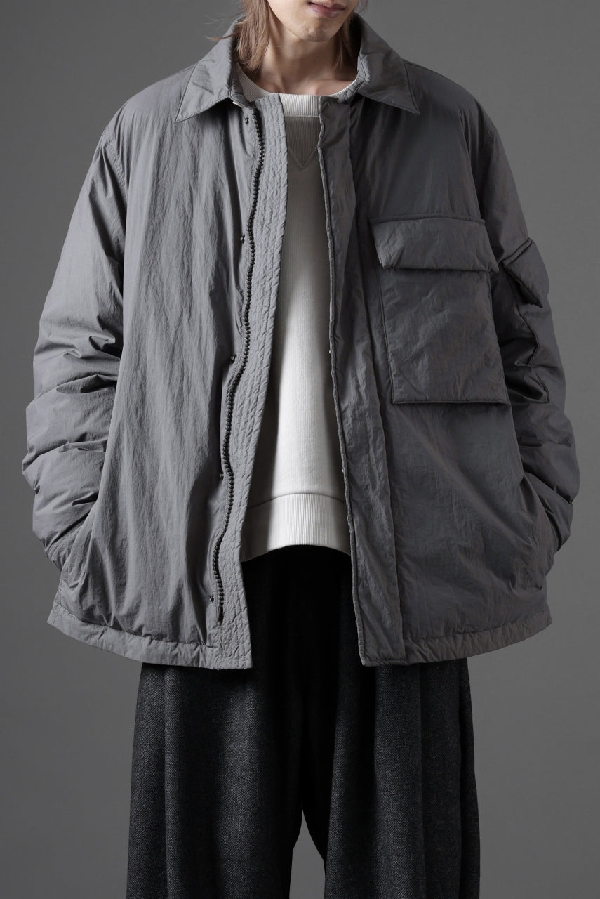 Ten c LIGHT DOWN FIELD JACKET / GARMENT DYED NYLON TACTEL (GRAY)