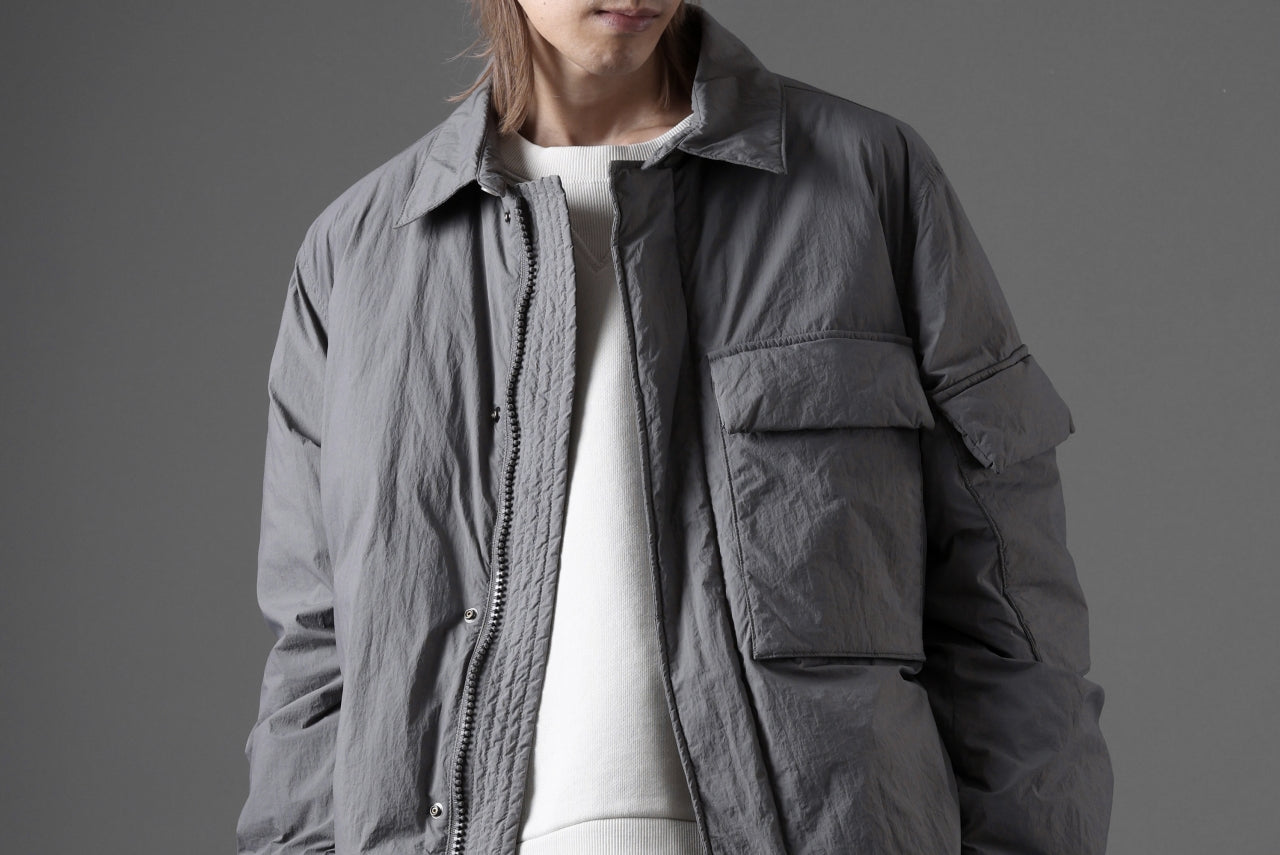 Ten c LIGHT DOWN FIELD JACKET / GARMENT DYED NYLON TACTEL (GRAY)