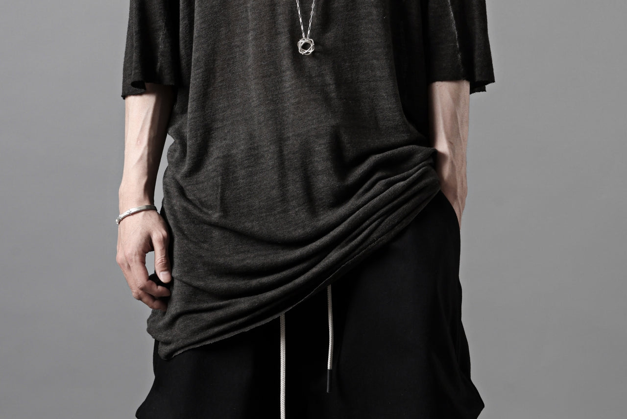 thom/krom SMOOTH FIT T-SHIRT / VISCOSE LINEN JERSEY (BLACK OIL)