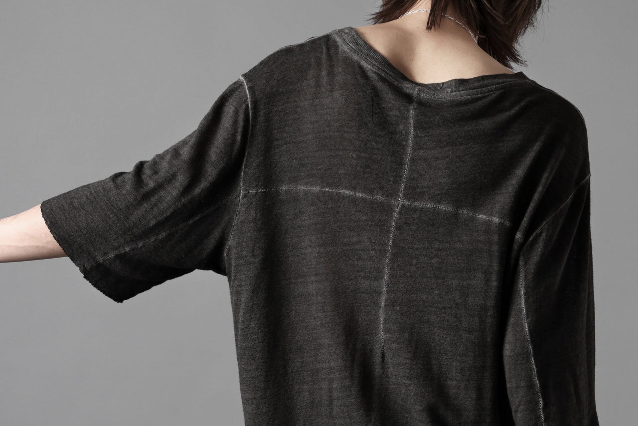 thom/krom SMOOTH FIT T-SHIRT / VISCOSE LINEN JERSEY (BLACK OIL)