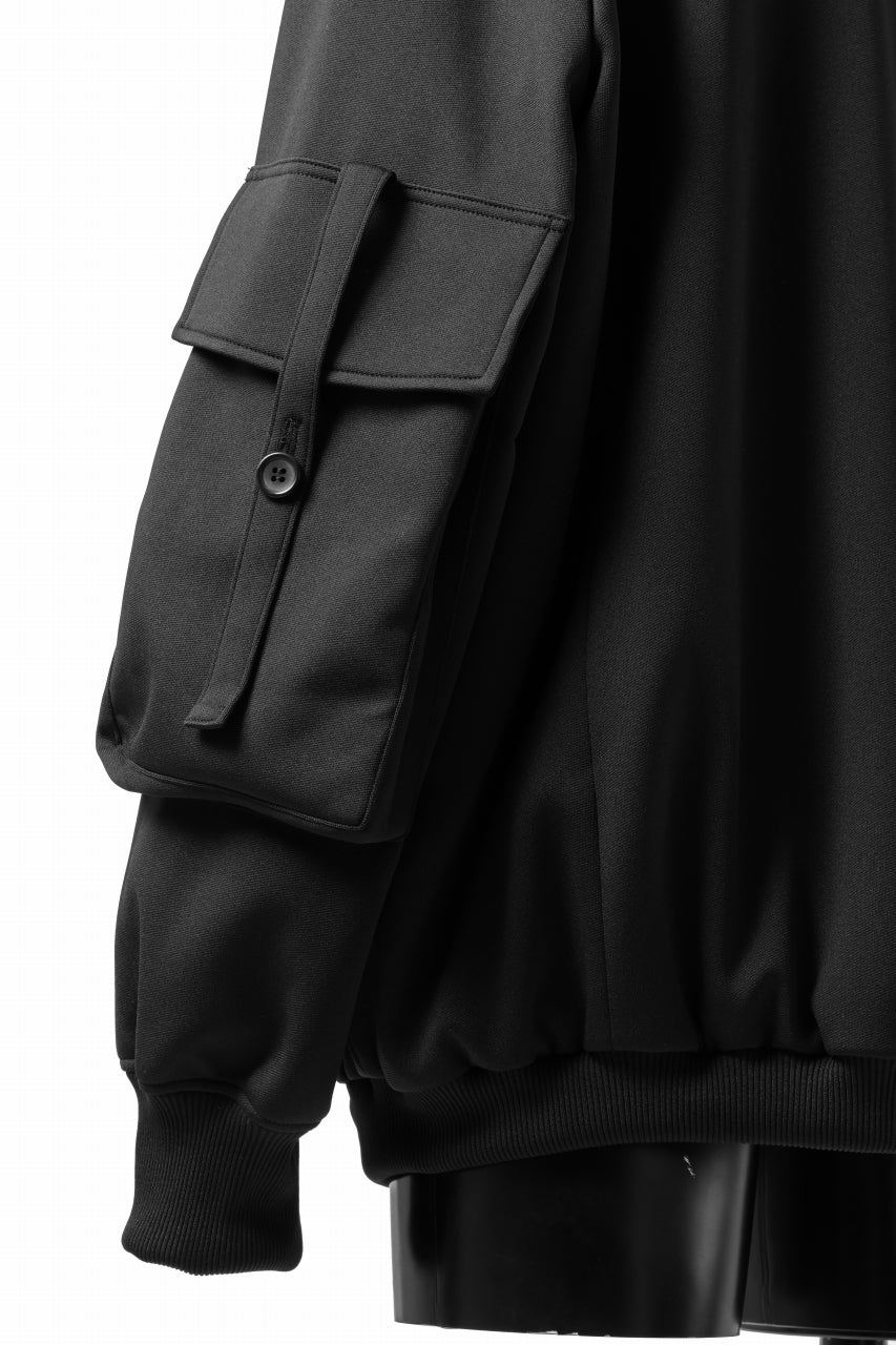 Load image into Gallery viewer, N/07 exclusive WIDE FLAP POCKET BOMBER JACKET / GAUDI SMOOTH JERSEY (BLACK)