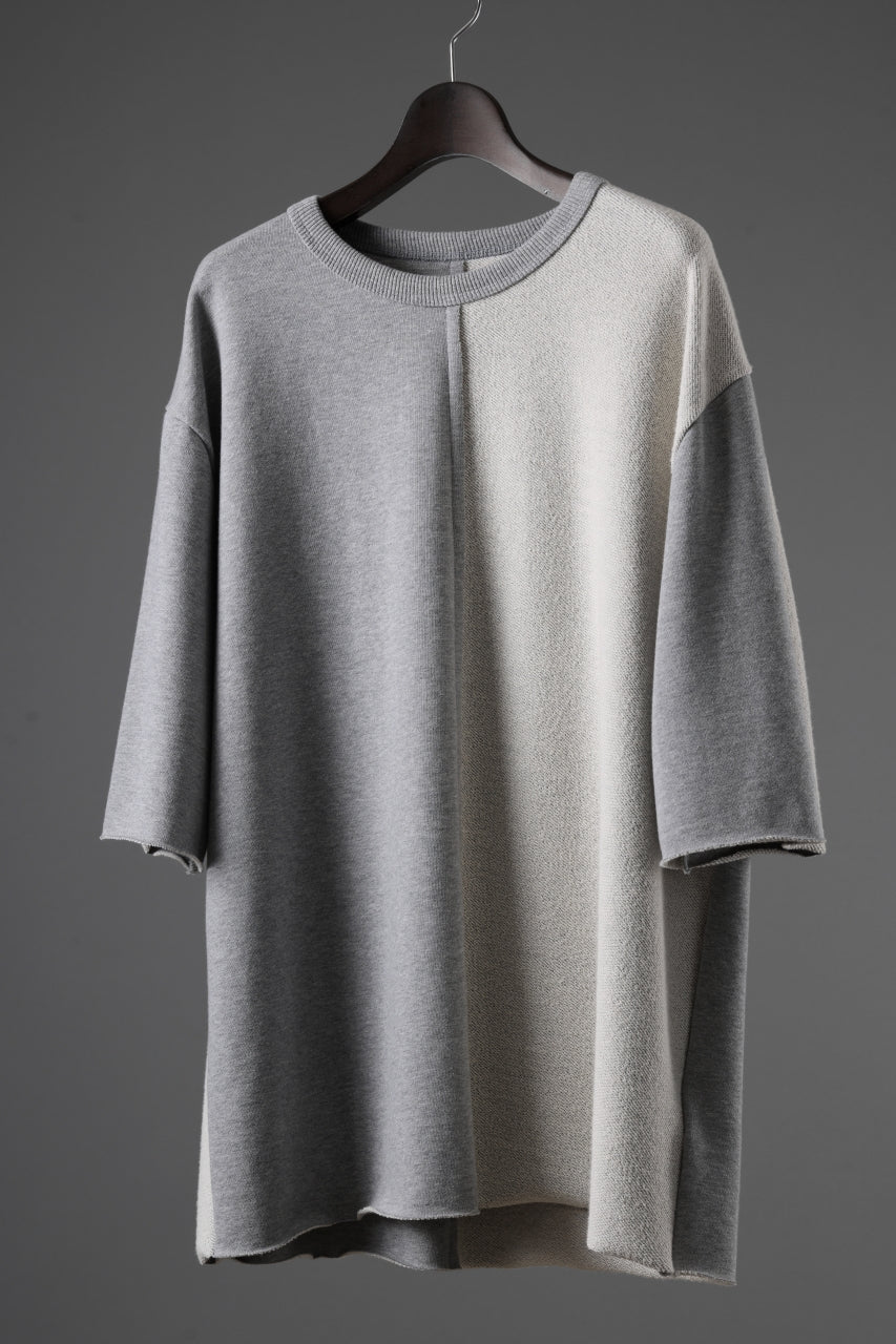 画像をギャラリービューアに読み込む, N/07 -one make- SWITCHING HALF-SLEEVE TOPS / BACK PILE FLEESE (LIGHT GREY)