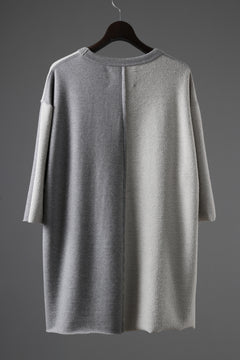 画像をギャラリービューアに読み込む, N/07 -one make- SWITCHING HALF-SLEEVE TOPS / BACK PILE FLEESE (LIGHT GREY)