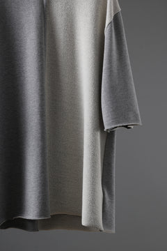 画像をギャラリービューアに読み込む, N/07 -one make- SWITCHING HALF-SLEEVE TOPS / BACK PILE FLEESE (LIGHT GREY)