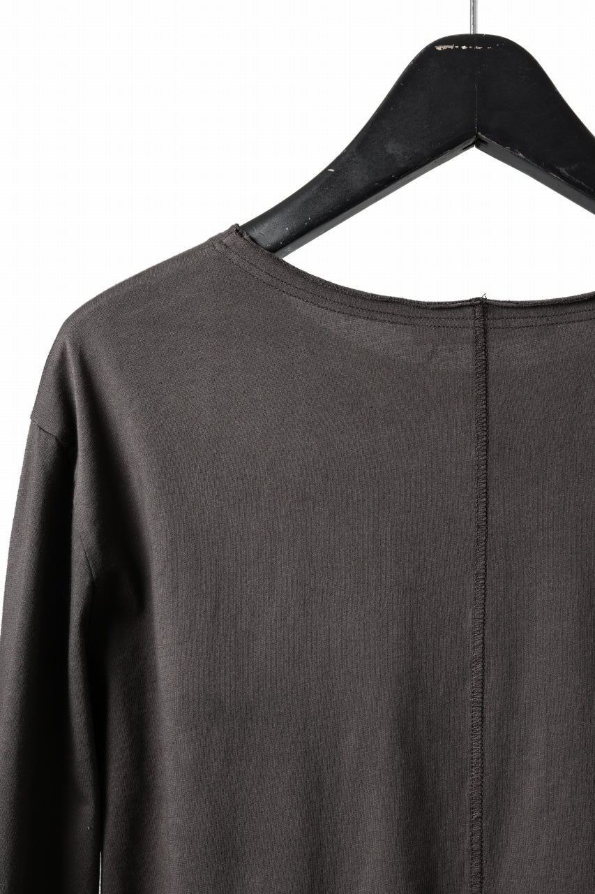 Load image into Gallery viewer, daub DYEING CENTRAL BACK SEAM L/S CUT &amp; SEWN / C.JERSEY (BROWN)