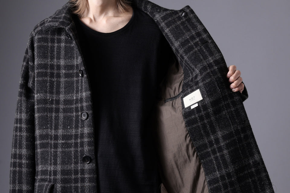 画像をギャラリービューアに読み込む, N/07 exclusive MAC COAT &quot;外套&quot; 格子縞 / SHETLAND WOOL TWEED (CHECK)