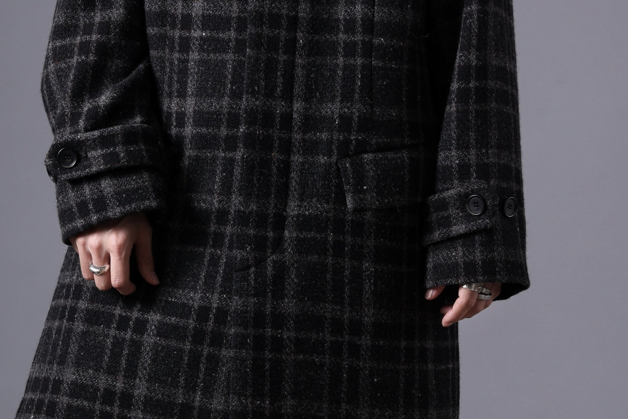 N/07 exclusive MAC COAT "外套" 格子縞 / SHETLAND WOOL TWEED (CHECK)