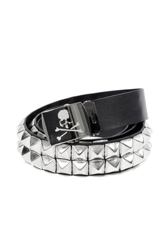 Load image into Gallery viewer, MASTERMIND WORLD DOUBLE-STUD LEATHER BELT 