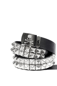 Load image into Gallery viewer, MASTERMIND WORLD DOUBLE-STUD LEATHER BELT 