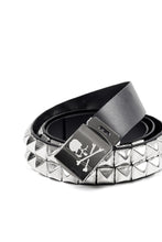 Load image into Gallery viewer, MASTERMIND WORLD DOUBLE-STUD LEATHER BELT 