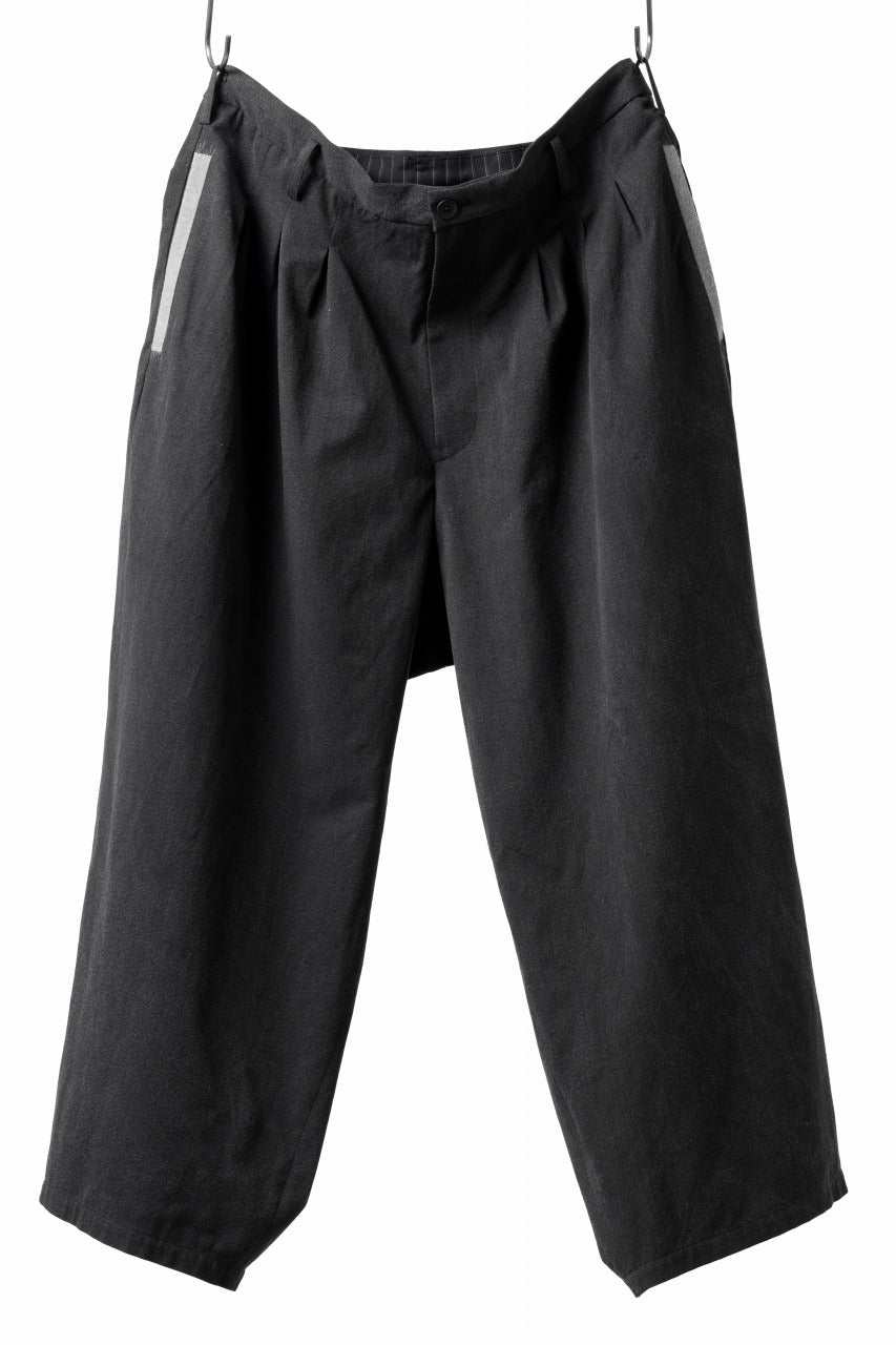 Load image into Gallery viewer, Y&#39;s for men 12 TUCKS WIDE TAPERED PANTS / COTTON HEATHER PIGMENT WASH (GRAY)