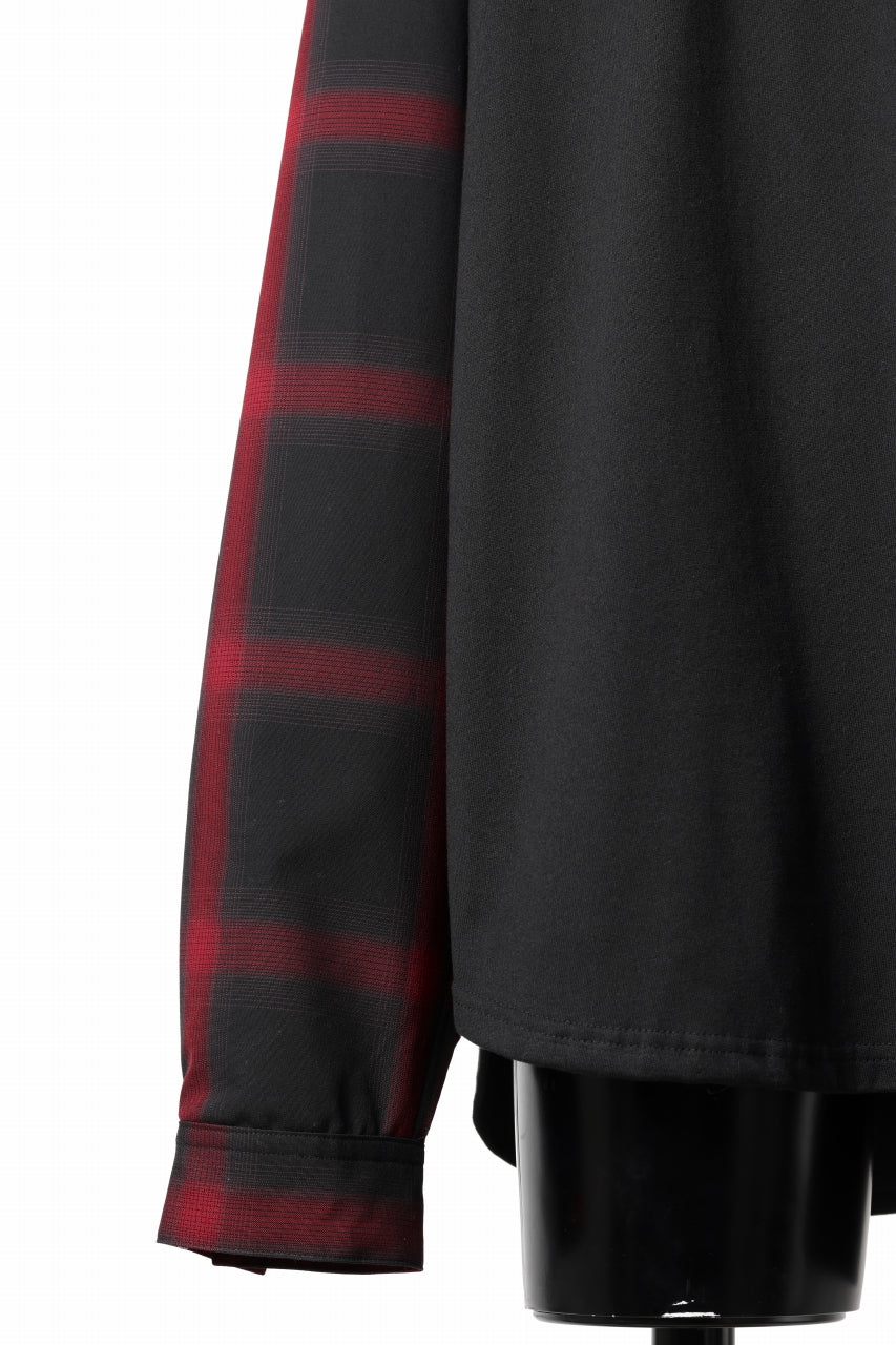 mastermind JAPAN COMBINED CHECK LS TEE (BLACK x RED CHECK)の商品 