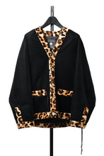 画像をギャラリービューアに読み込む, mastermind JAPAN LEOPARD VELVET CARDIGAN JACKET (BLACK x YELLOW)