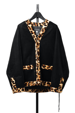 画像をギャラリービューアに読み込む, mastermind JAPAN LEOPARD VELVET CARDIGAN JACKET (BLACK x YELLOW)