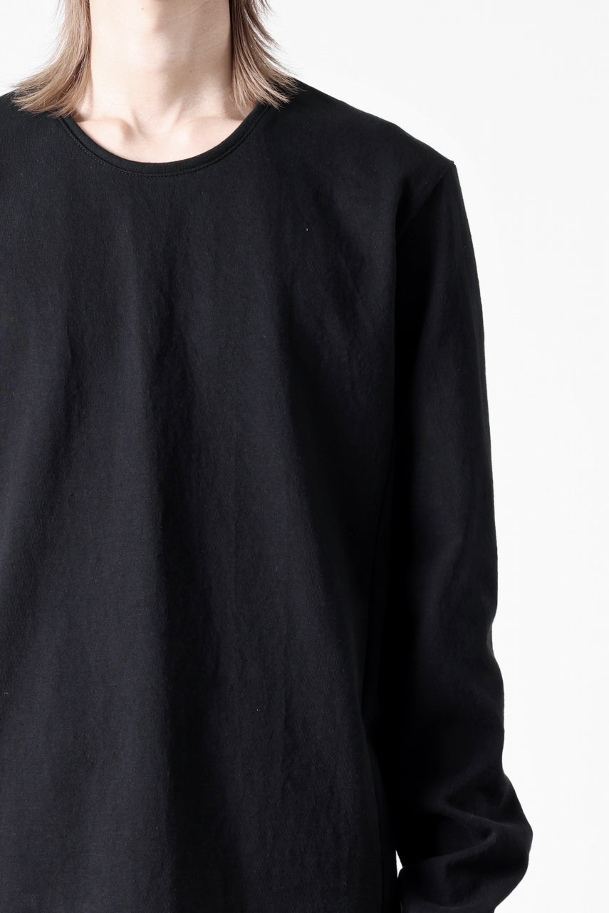 black crow x LOOM exclusive long sleeve tops / black dyed medium cotton jersey (black)