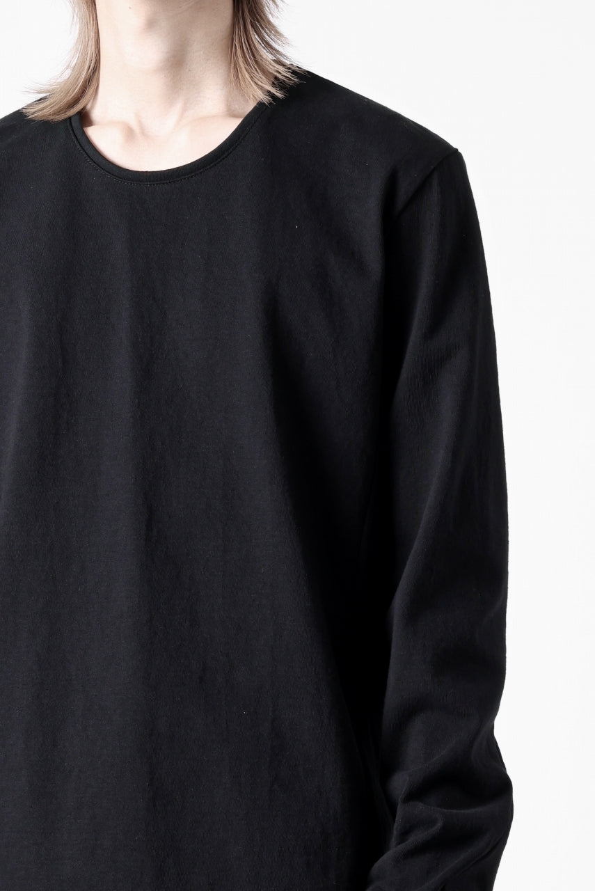 black crow x LOOM exclusive long sleeve tops / black dyed medium cotton jersey (black)