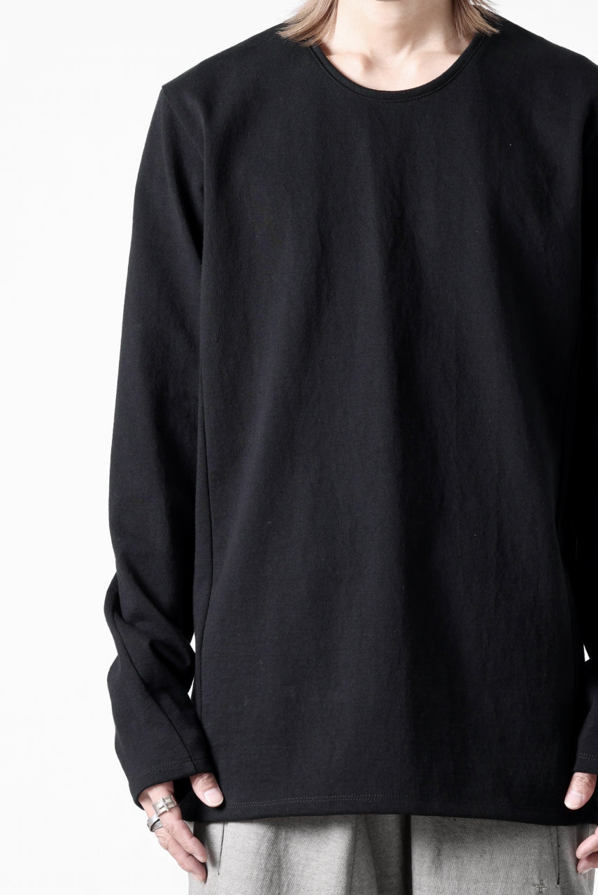 black crow x LOOM exclusive long sleeve tops / black dyed medium cotton jersey (black)