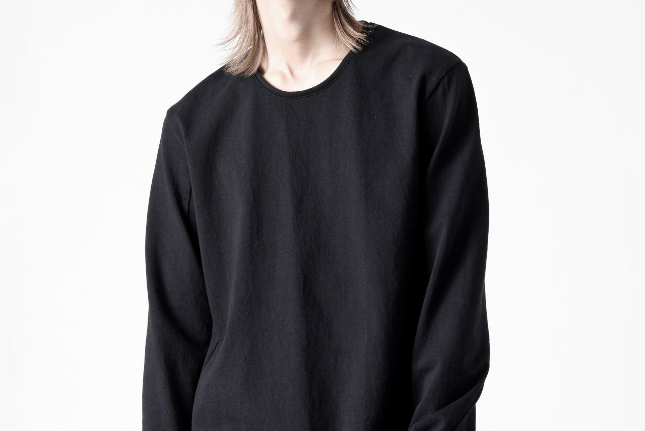 black crow x LOOM exclusive long sleeve tops / black dyed medium cotton jersey (black)