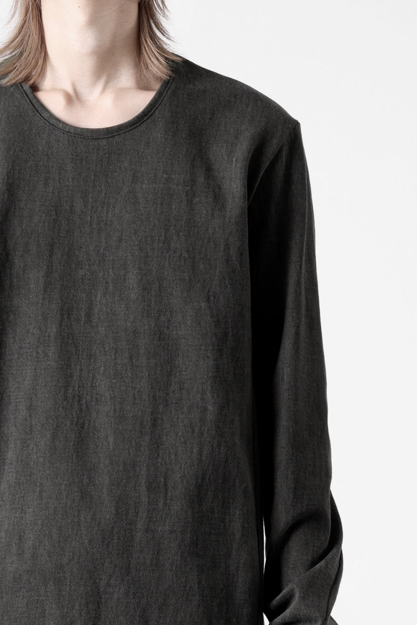 black crow x LOOM exclusive long sleeve tops / sumi dyed medium cotton jersey (carbon)