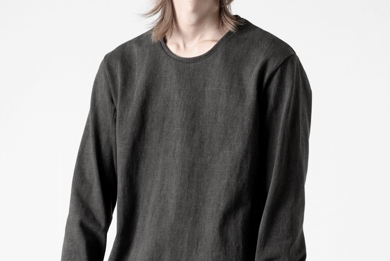 black crow x LOOM exclusive long sleeve tops / sumi dyed medium cotton jersey (carbon)