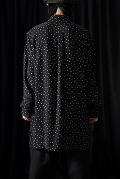 画像をギャラリービューアに読み込む, Y's for men POLKA DOT PATTERN FLUID OVERSHIRT / CUPRA &amp; RAYON (BLACK)