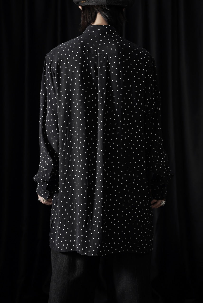 画像をギャラリービューアに読み込む, Y's for men POLKA DOT PATTERN FLUID OVERSHIRT / CUPRA &amp; RAYON (BLACK)