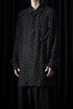 画像をギャラリービューアに読み込む, Y's for men POLKA DOT PATTERN FLUID OVERSHIRT / CUPRA &amp; RAYON (BLACK)