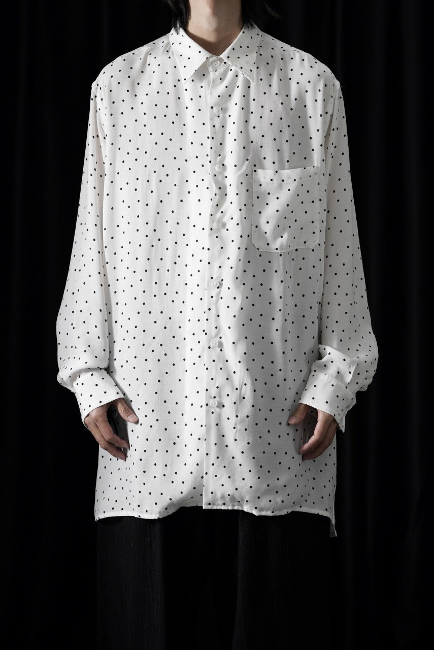 画像をギャラリービューアに読み込む, Y's for men POLKA DOT PATTERN FLUID OVERSHIRT / CUPRA &amp; RAYON (WHITE)