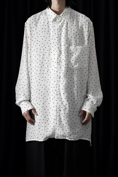 Y's for men POLKA DOT PATTERN FLUID OVERSHIRT / CUPRA & RAYON (WHITE)