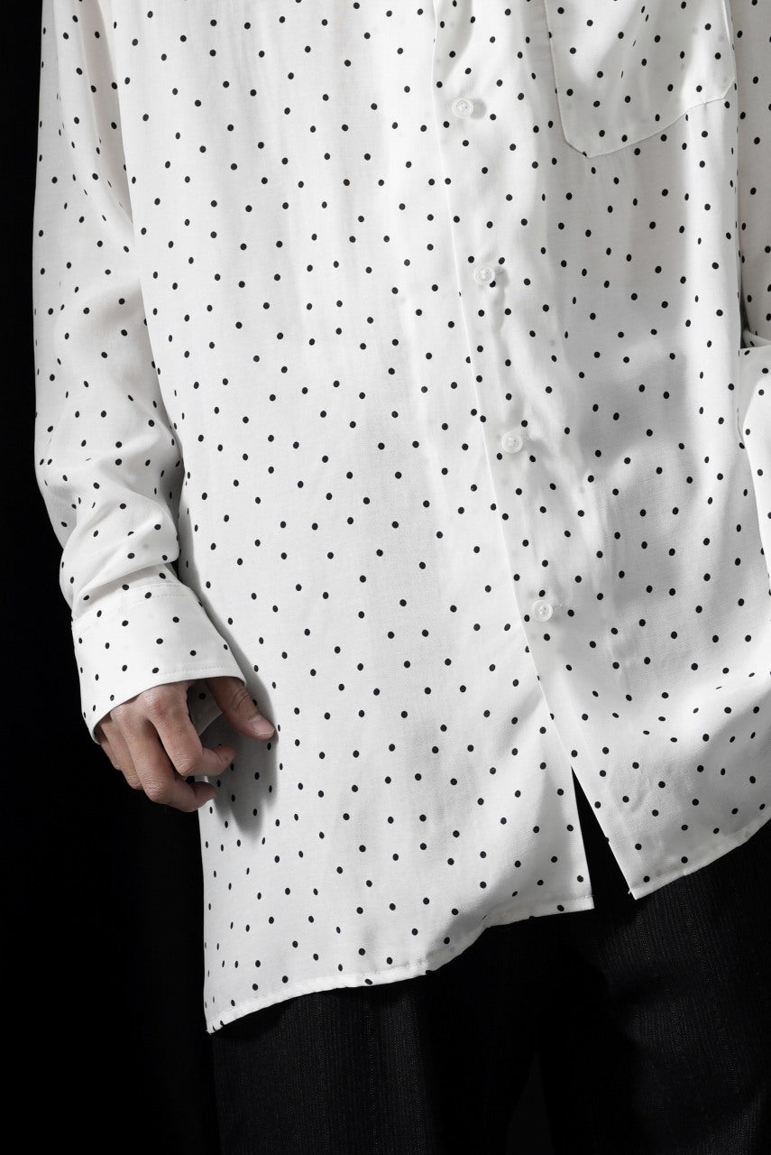 画像をギャラリービューアに読み込む, Y's for men POLKA DOT PATTERN FLUID OVERSHIRT / CUPRA &amp; RAYON (WHITE)
