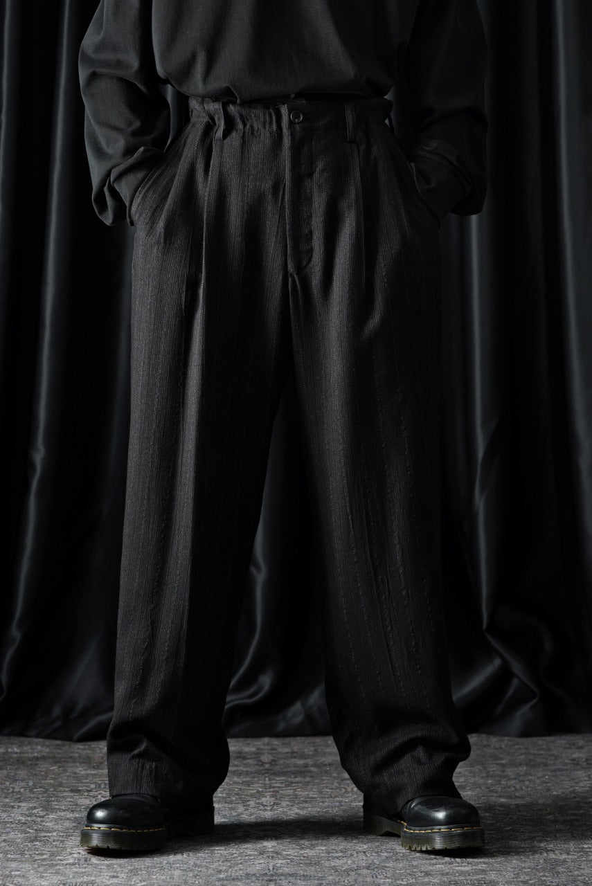 Y's for men SUSPENDER PANTS / HEATHER STRIPES RAYON (BLACK)