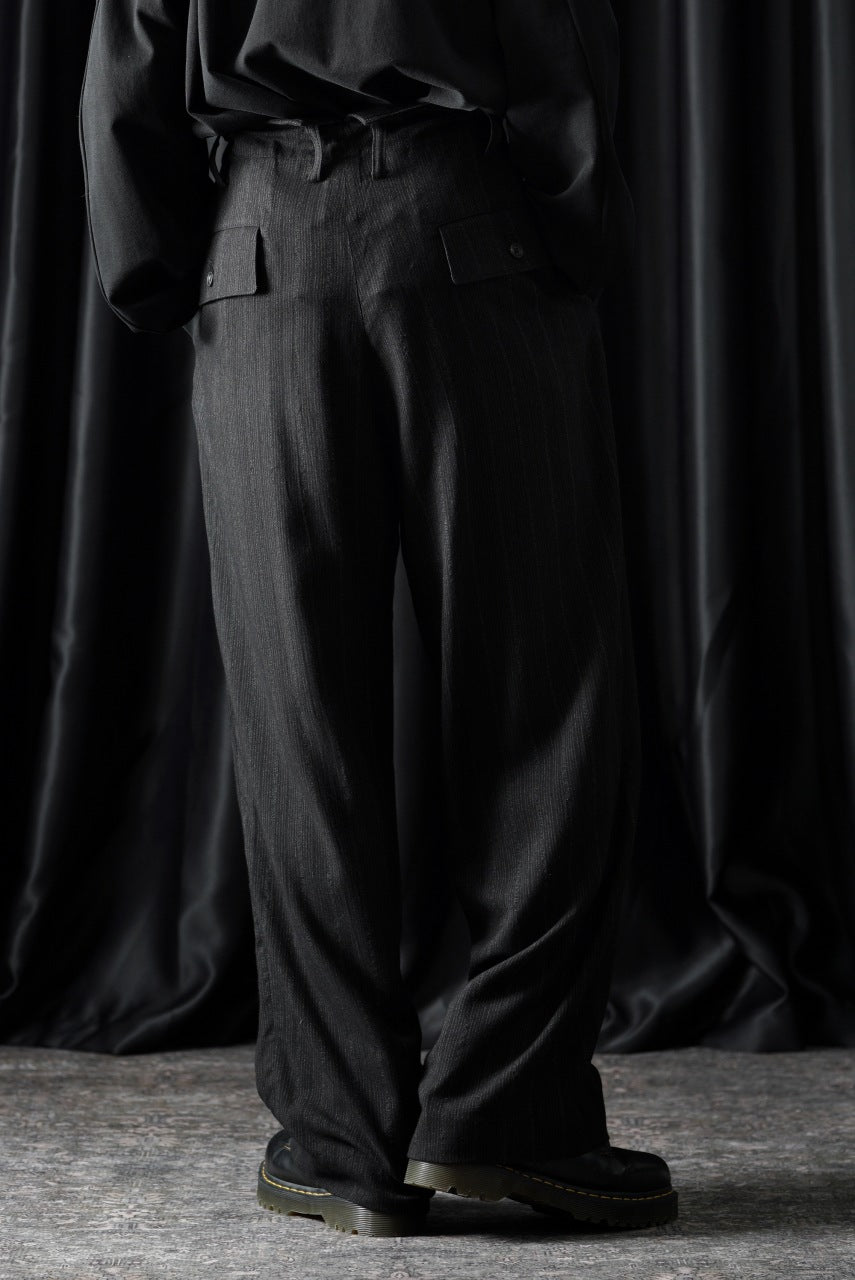 画像をギャラリービューアに読み込む, Y's for men SUSPENDER PANTS / HEATHER STRIPES RAYON (BLACK)