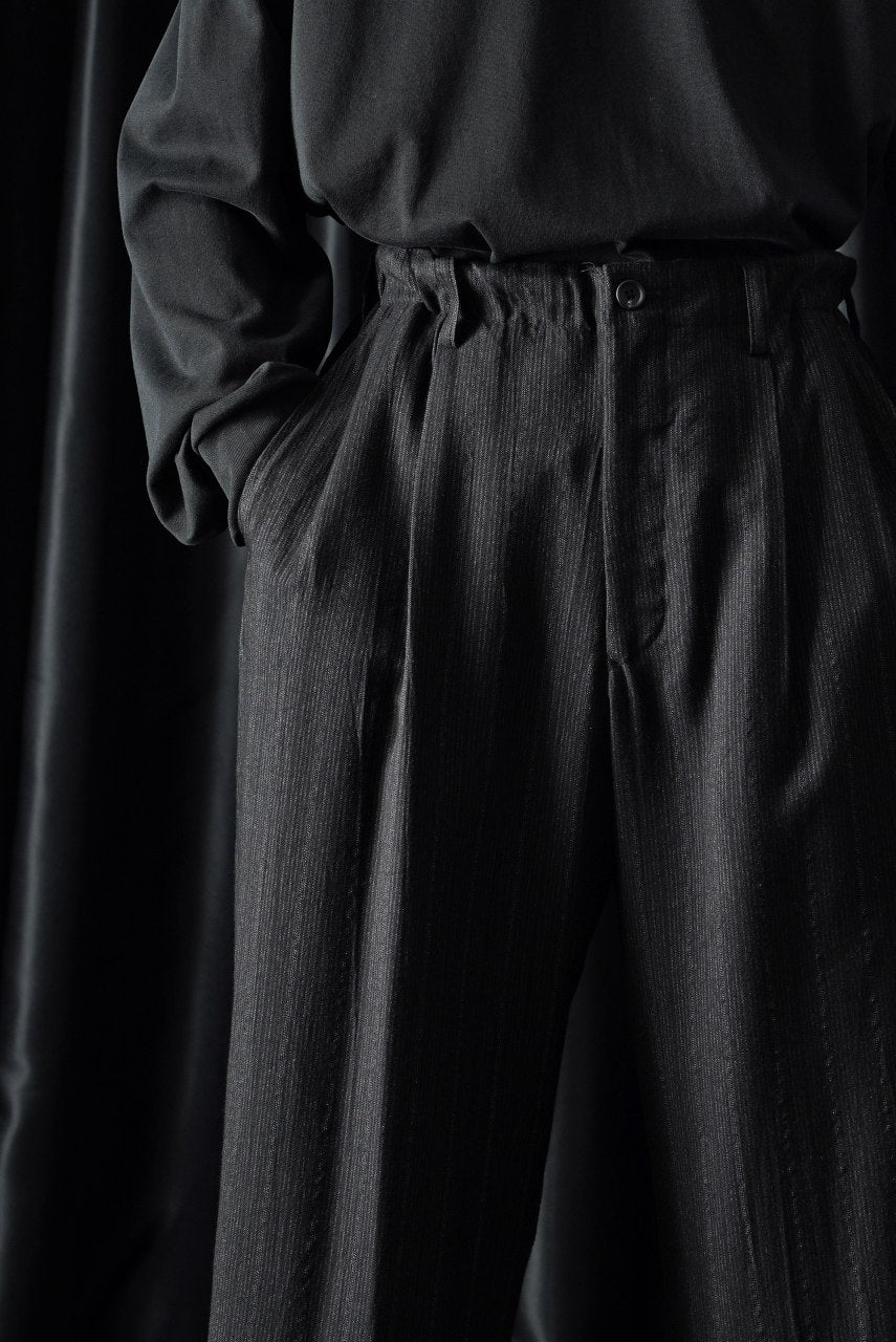 画像をギャラリービューアに読み込む, Y's for men SUSPENDER PANTS / HEATHER STRIPES RAYON (BLACK)