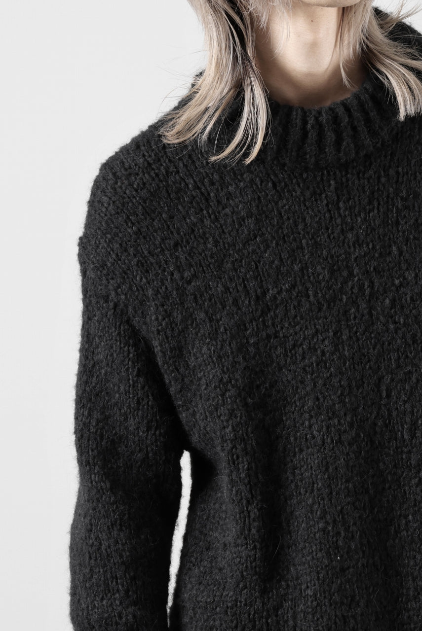 画像をギャラリービューアに読み込む, thom/krom MOCK NECK KNIT PULLOVER / ALPACA WOOL (BLACK)