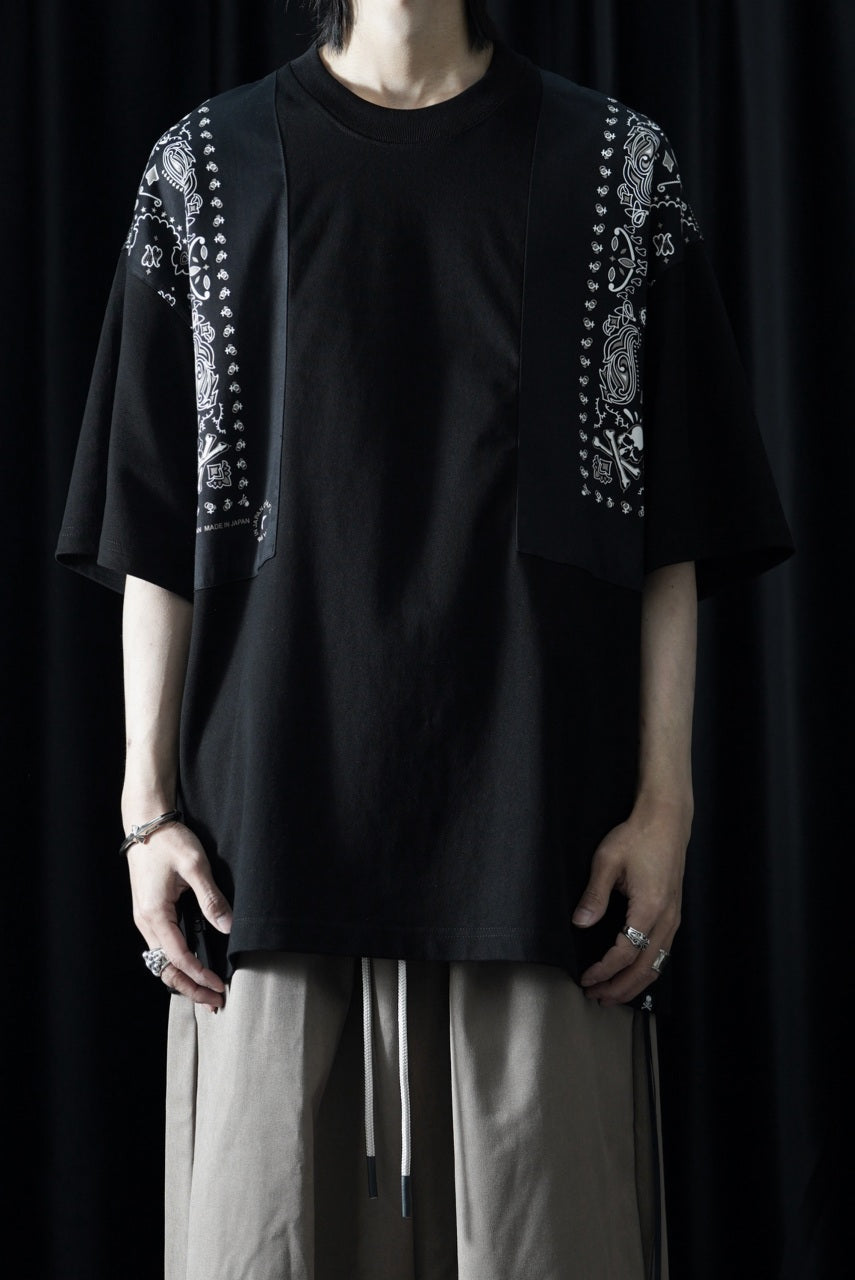 画像をギャラリービューアに読み込む, mastermind JAPAN BANDANA SS TEE / BOXY FIT (BLACK x BLACK)