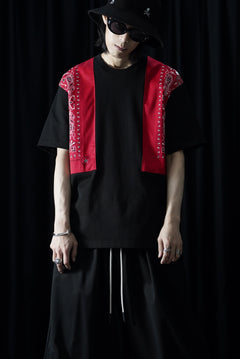 画像をギャラリービューアに読み込む, mastermind JAPAN BANDANA SS TEE / REGULAR FIT (BLACK x RED)