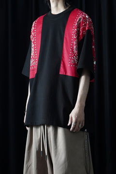 画像をギャラリービューアに読み込む, mastermind JAPAN BANDANA SS TEE / BOXY FIT (BLACK x RED)