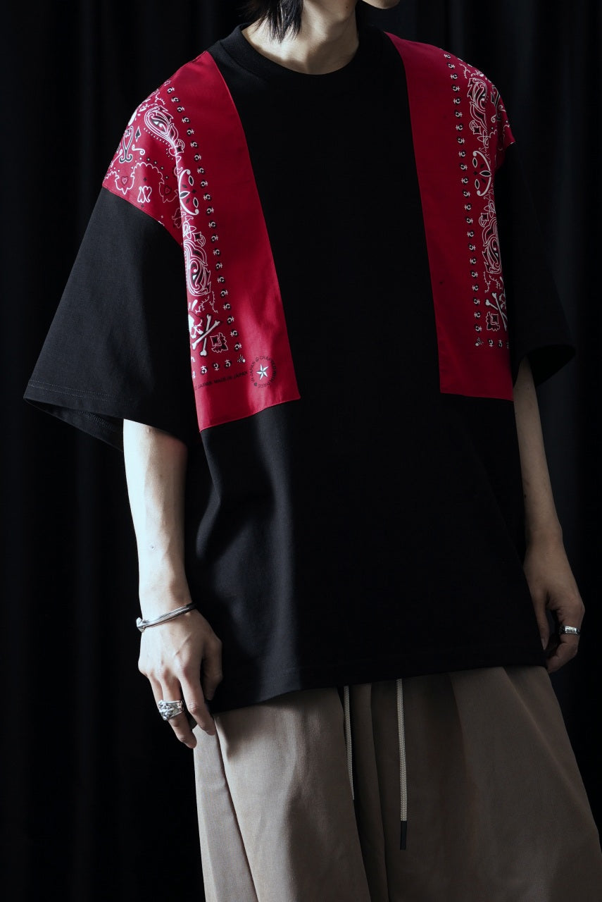 画像をギャラリービューアに読み込む, mastermind JAPAN BANDANA SS TEE / BOXY FIT (BLACK x RED)