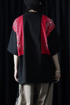 画像をギャラリービューアに読み込む, mastermind JAPAN BANDANA SS TEE / BOXY FIT (BLACK x RED)