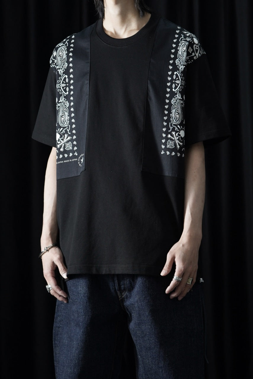 画像をギャラリービューアに読み込む, mastermind JAPAN BANDANA SS TEE / REGULAR FIT (BLACK x BLACK)