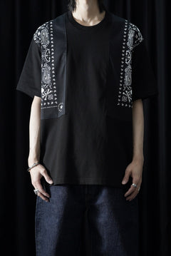 画像をギャラリービューアに読み込む, mastermind JAPAN BANDANA SS TEE / REGULAR FIT (BLACK x BLACK)
