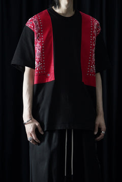 画像をギャラリービューアに読み込む, mastermind JAPAN BANDANA SS TEE / REGULAR FIT (BLACK x RED)