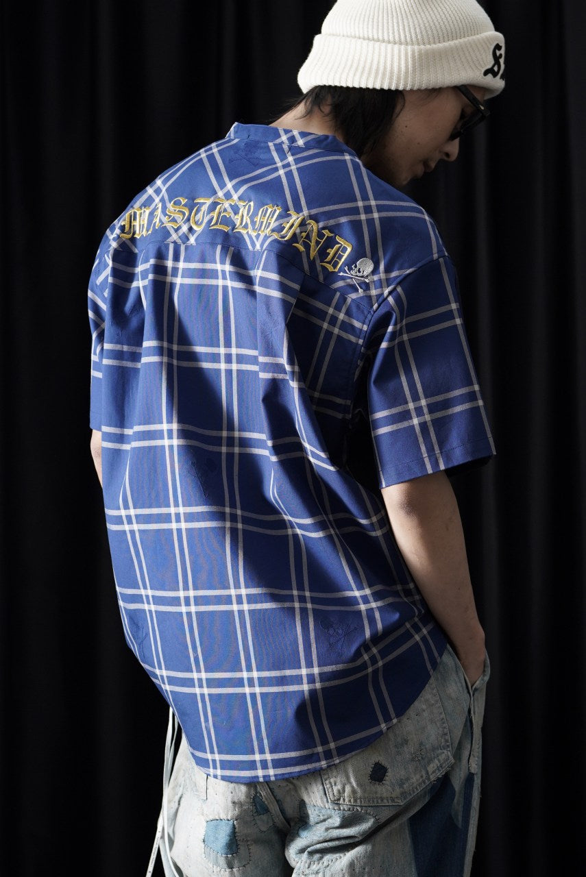 mastermind JAPAN MIXED-FABRIC POCKET SS TEE / REGULAR FIT (NAVY x