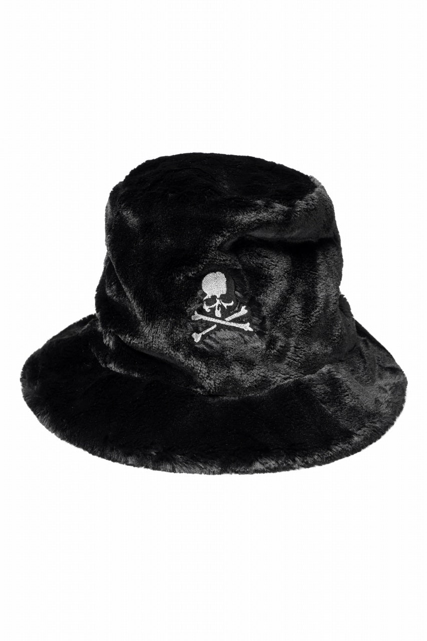 mastermind JAPAN BUCKET HAT / FAUX FIR (BLACK)