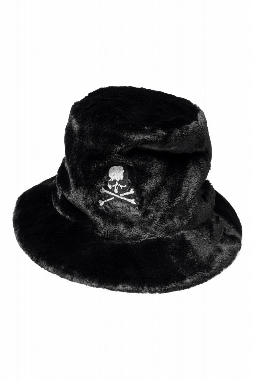 Load image into Gallery viewer, mastermind JAPAN BUCKET HAT / FAUX FIR (BLACK)