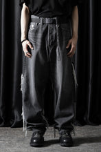 Load image into Gallery viewer, MASTERMIND WORLD PATCHWORK JACQUARD STRAIGHT DENIM PANTS (BLACK)