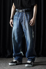 Load image into Gallery viewer, MASTERMIND WORLD PATCHWORK JACQUARD STRAIGHT DENIM PANTS (INDIGO)