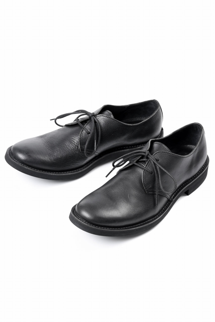Load image into Gallery viewer, Y&#39;s for men PLAIN TOE SHOES / OIL WAX LEATHER (BLACK)