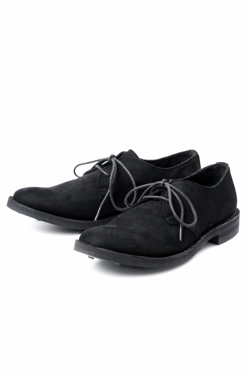 Y's for men PLAIN TOE SHOES / NUBUCK LEATHER (BLACK)